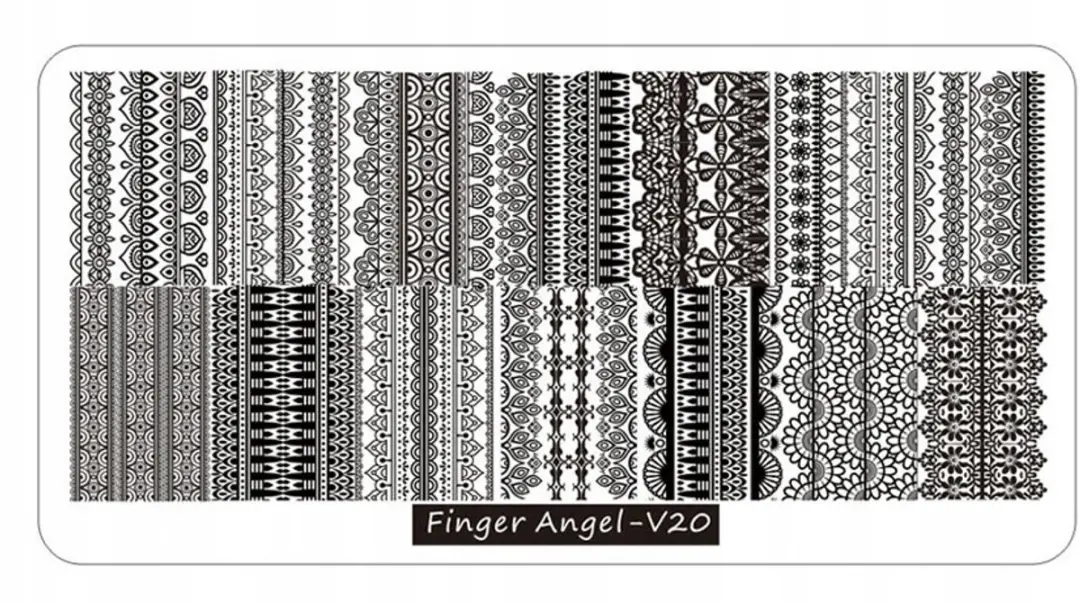 Born Pretty Finger Angel Stempelplaat V20 Korrelontwerp - 12x6cm - afbeelding 6 van 6