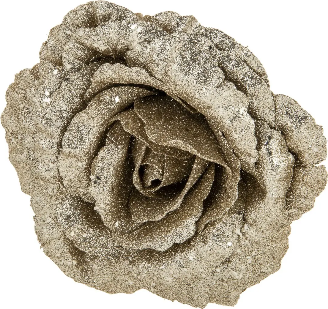 Cosy&Trendy Champagne Glitter Roos Clip 18cm