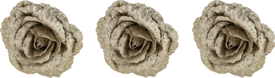 Cosy&Trendy Champagne Glitter Roos Clip 18cm