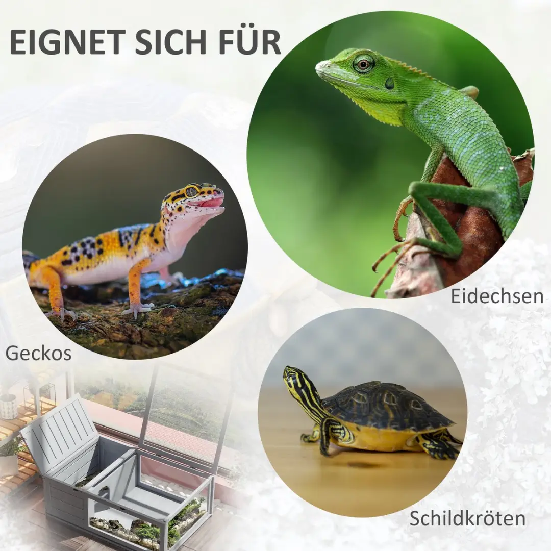 Pawhut Schildpaddenverblijf Dennenhout 91x60,5x32cm Grijs