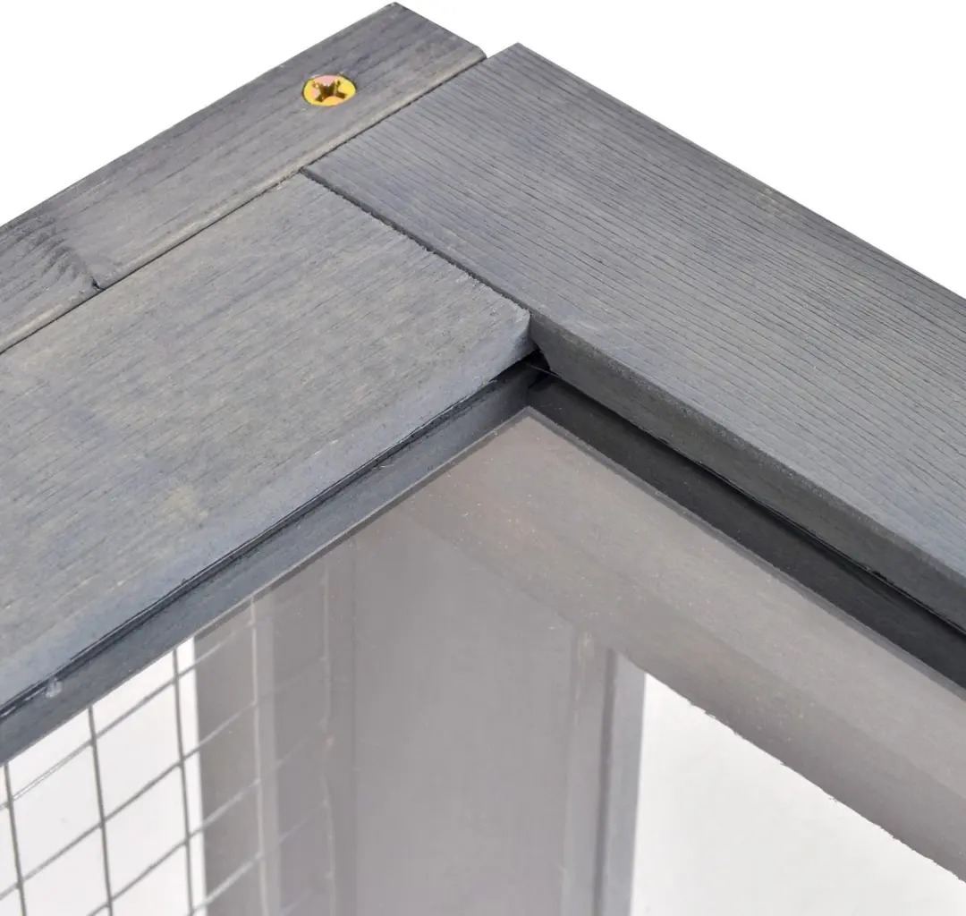 Pawhut Schildpaddenverblijf Dennenhout 91x60,5x32cm Grijs