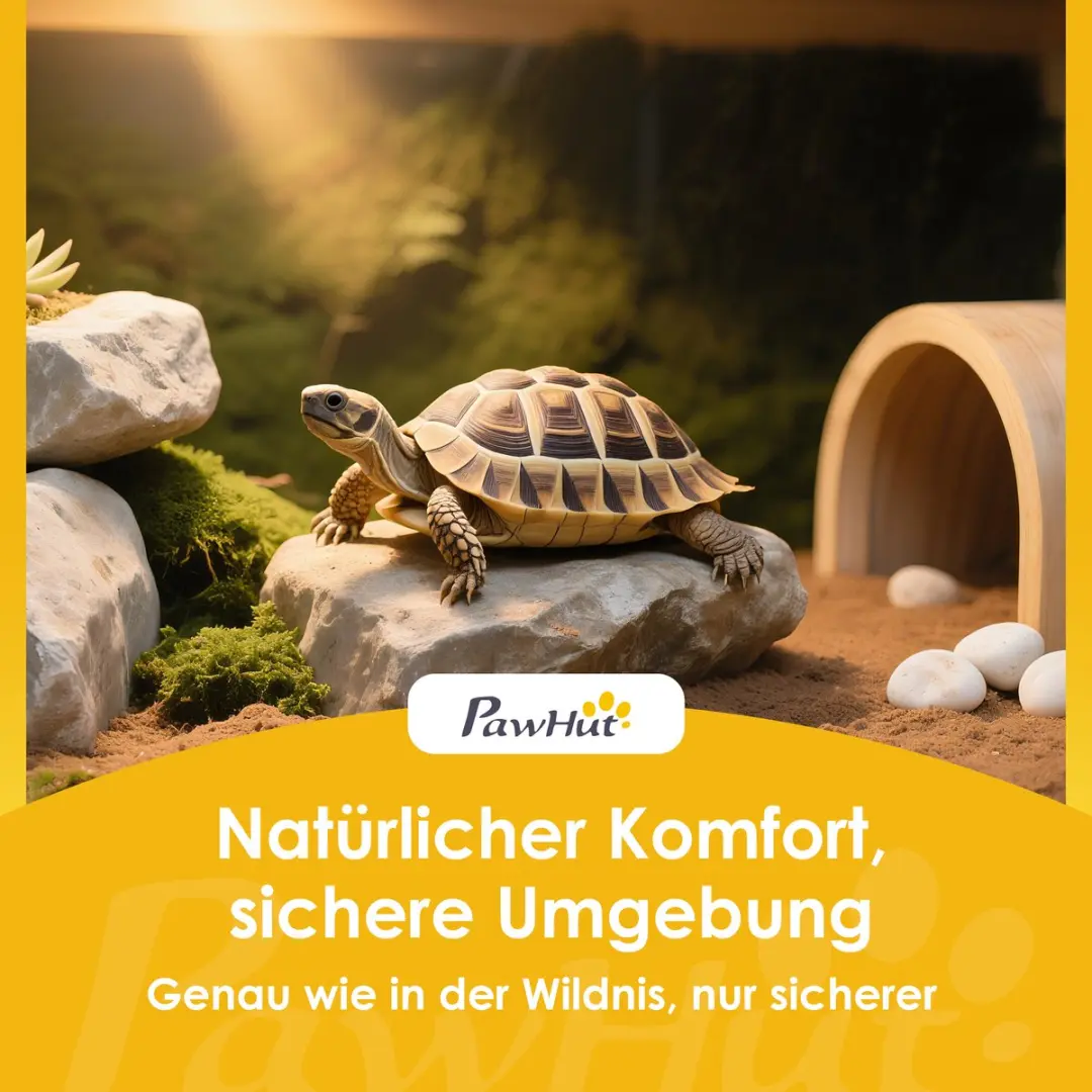 Pawhut Schildpaddenverblijf Dennenhout 91x60,5x32cm - Blauw