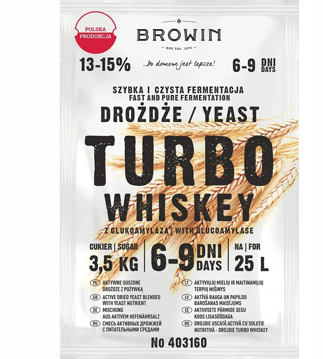 Browin Turbo Whiskey Serie Gist - 13-15% Alcohol