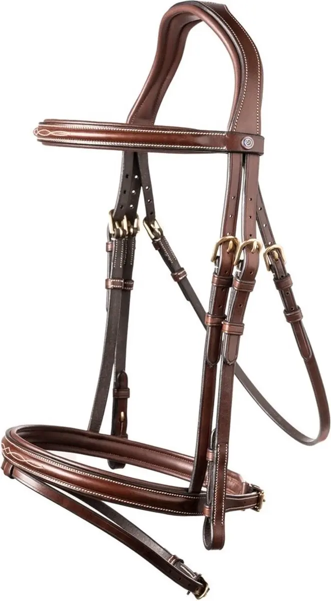 Trust Calgary Combined Noseband Hoofdstel Full - Bruin/Zilver