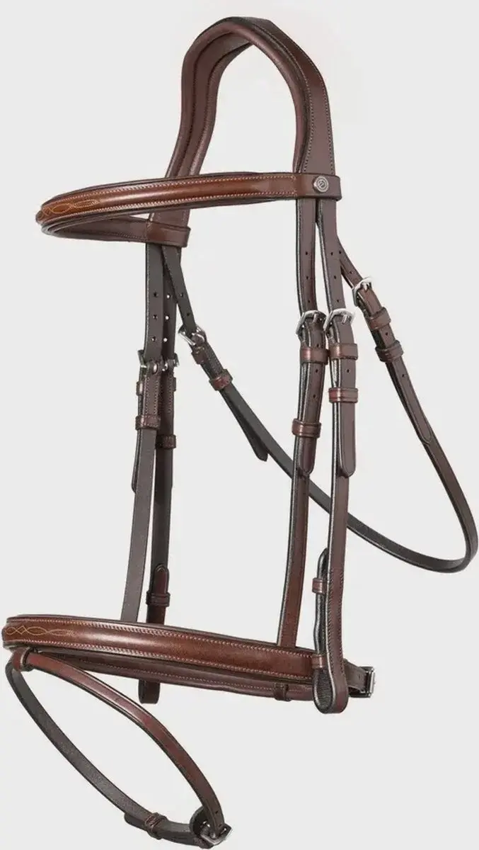 Trust Calgary Combined Noseband Hoofdstel Full - Bruin/Zilver