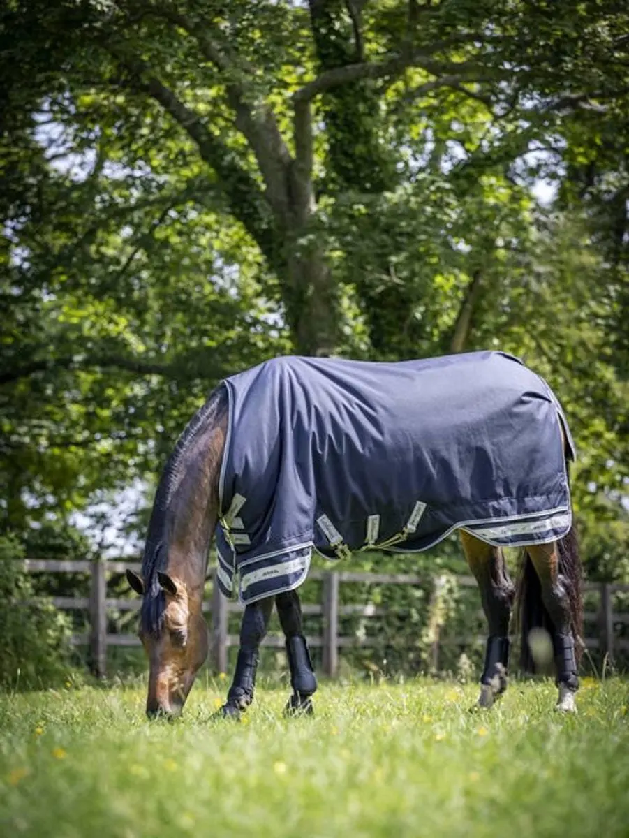Rambo Duo Force Turnoutdeken 165cm Navy - 100g - afbeelding 6 van 6