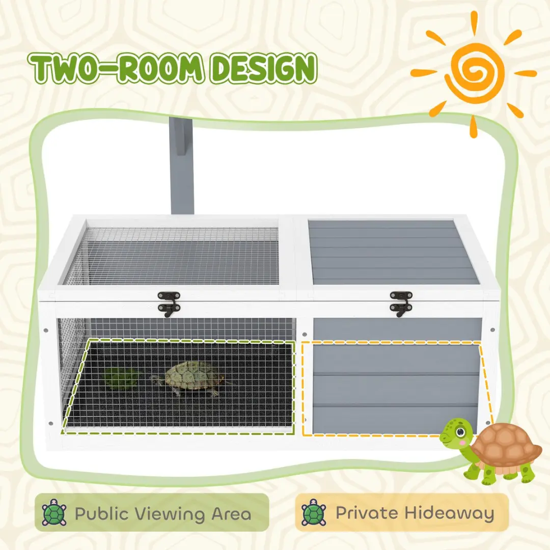 Pawhut Schildpaddenhuis Lichtgrijs - 81x48x31,5cm