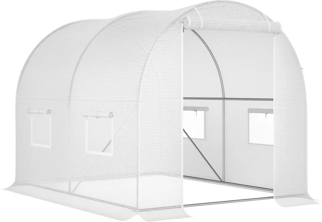 Outsunny Tunnelkas Metaal 300x200x190cm - Wit