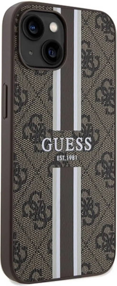 Guess 4G Printed Stripe Back Case - iPhone 15 Bruin
