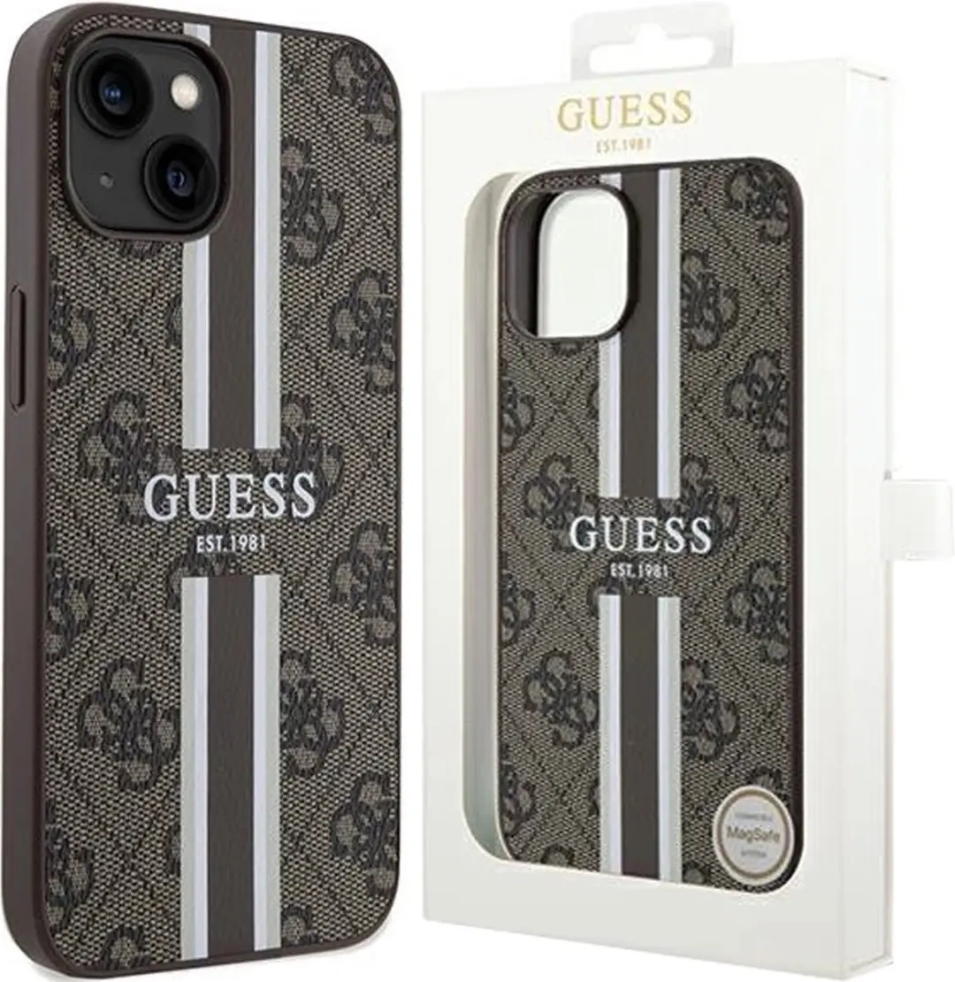 Guess 4G Printed Stripe Back Case - iPhone 15 Bruin
