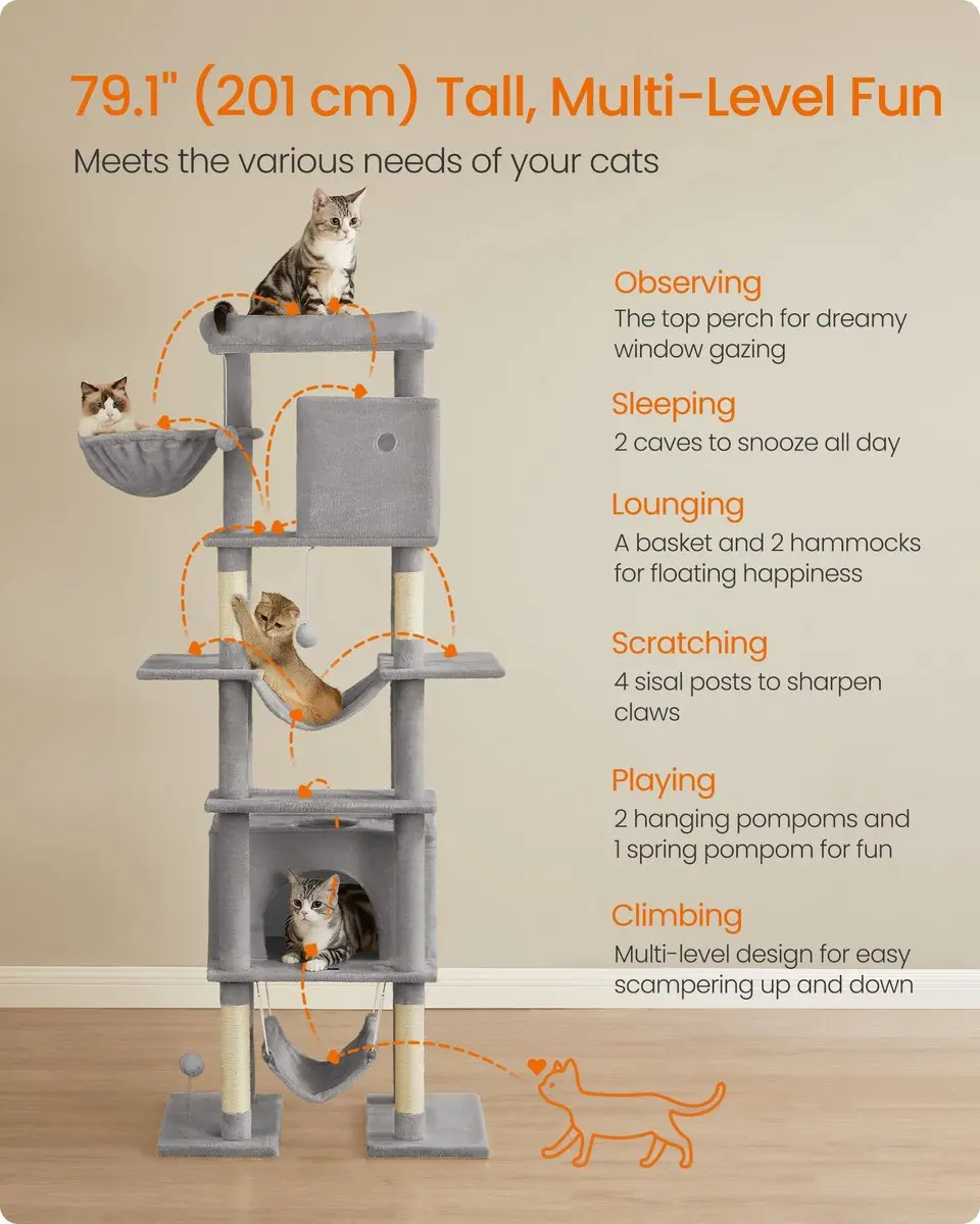 Songmics Kattentoren Beige