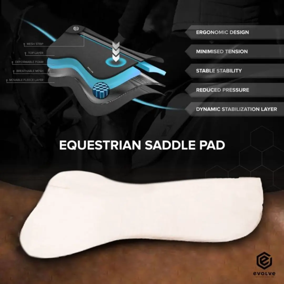 e.volve Equestrian Saddle Memory Foam Pad - Zwart