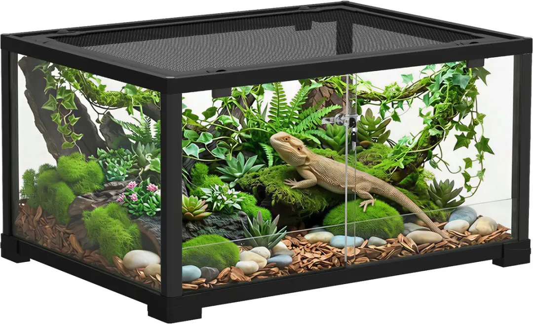 Pawhut Terrarium 86,3L Glas/Kunststof