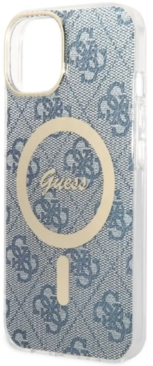 GUESS iPhone 14 Plus Hoesje MagSafe Blauw