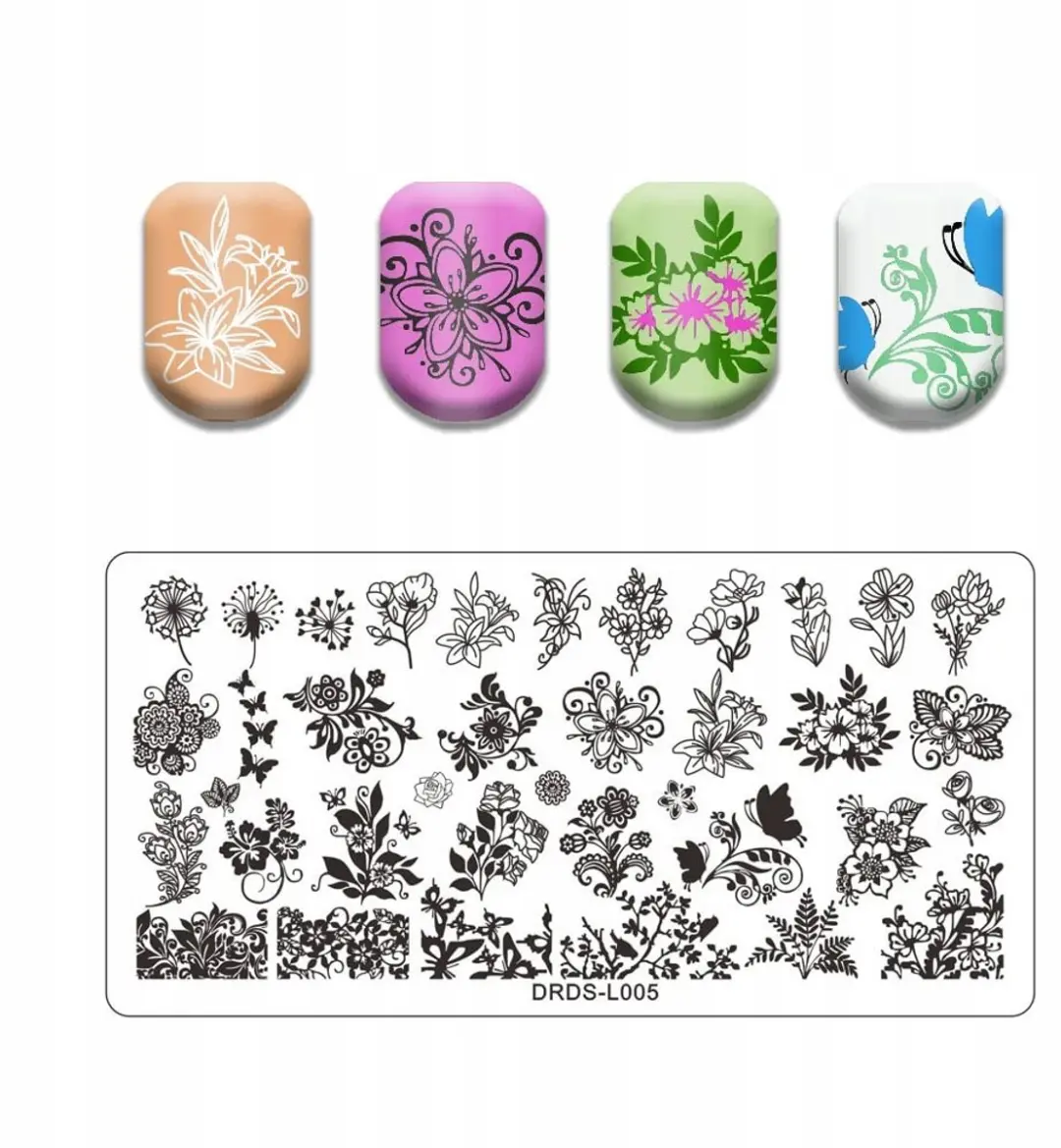 Born Pretty Nagel Stempelplaat DRDS-L005 Bloemen & Ornamenten