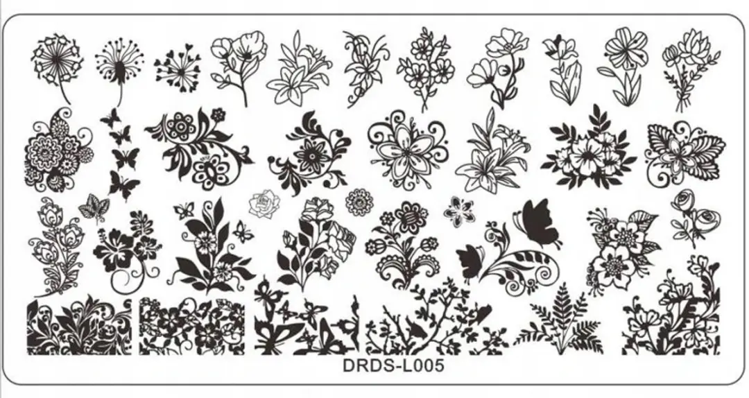 Born Pretty Nagel Stempelplaat DRDS-L005 Bloemen & Ornamenten