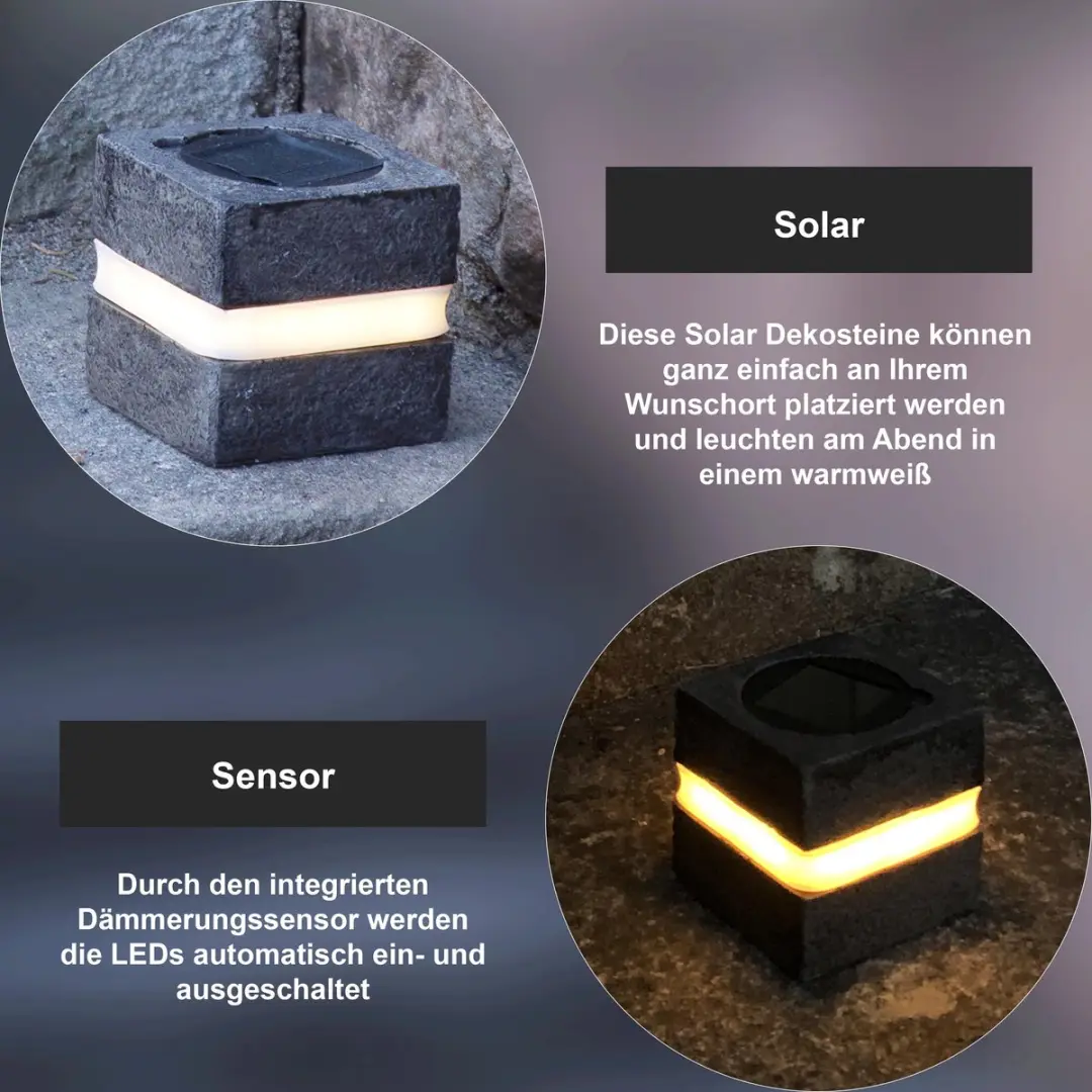 Star Trading Steenkubus Zonnedecoratie - 2 Stuks Wit