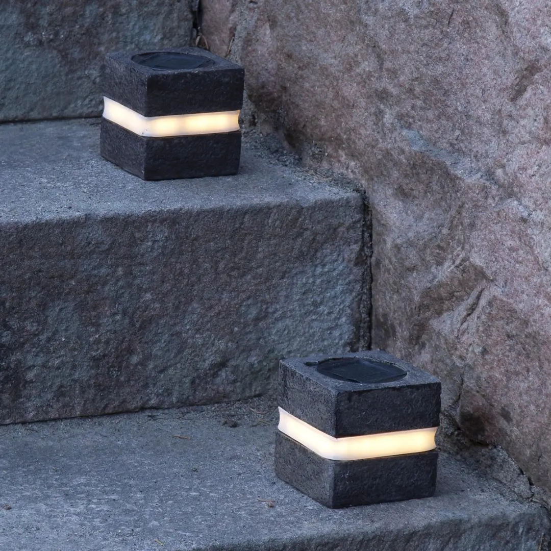 Star Trading Steenkubus Zonnedecoratie - 2 Stuks Wit