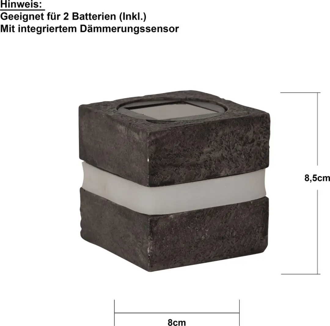 Star Trading Steenkubus Zonnedecoratie - 2 Stuks Wit