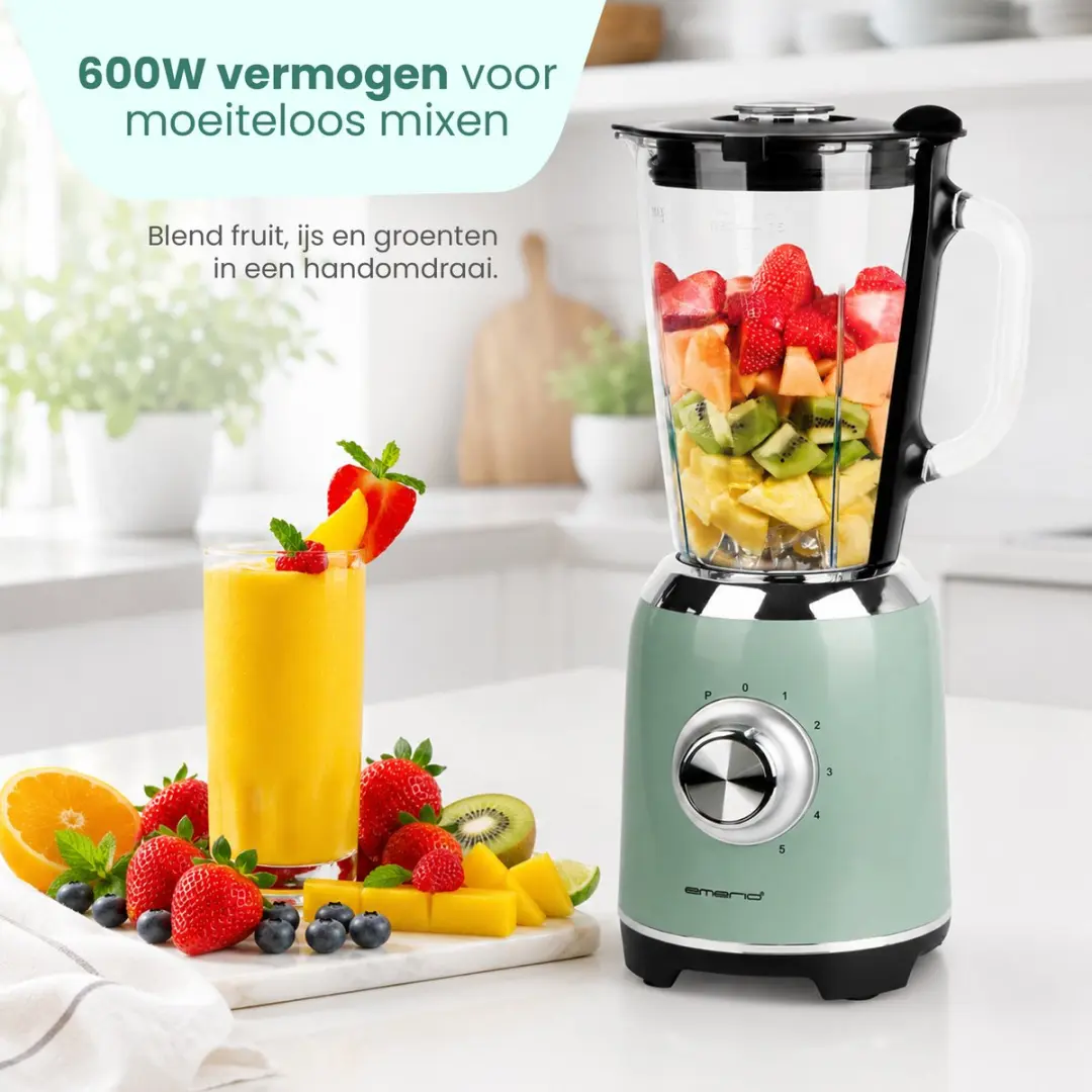 Emerio Retro Blender BL-131620.8 - 1,75L - 600W - Groen