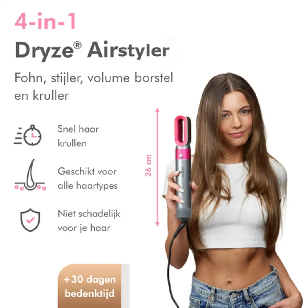Dryze Airstyler 5-in-1 MPN 153084 - Roze Grijs