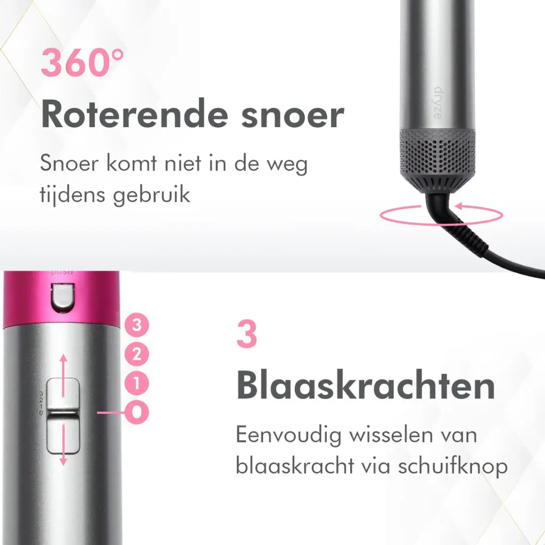 Dryze Airstyler 5-in-1 MPN 153084 - Roze Grijs