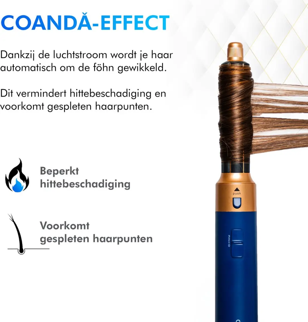 Dryze Airstyler 5-in-1 Vinca Blue - Krultang met 5 opzetstukken