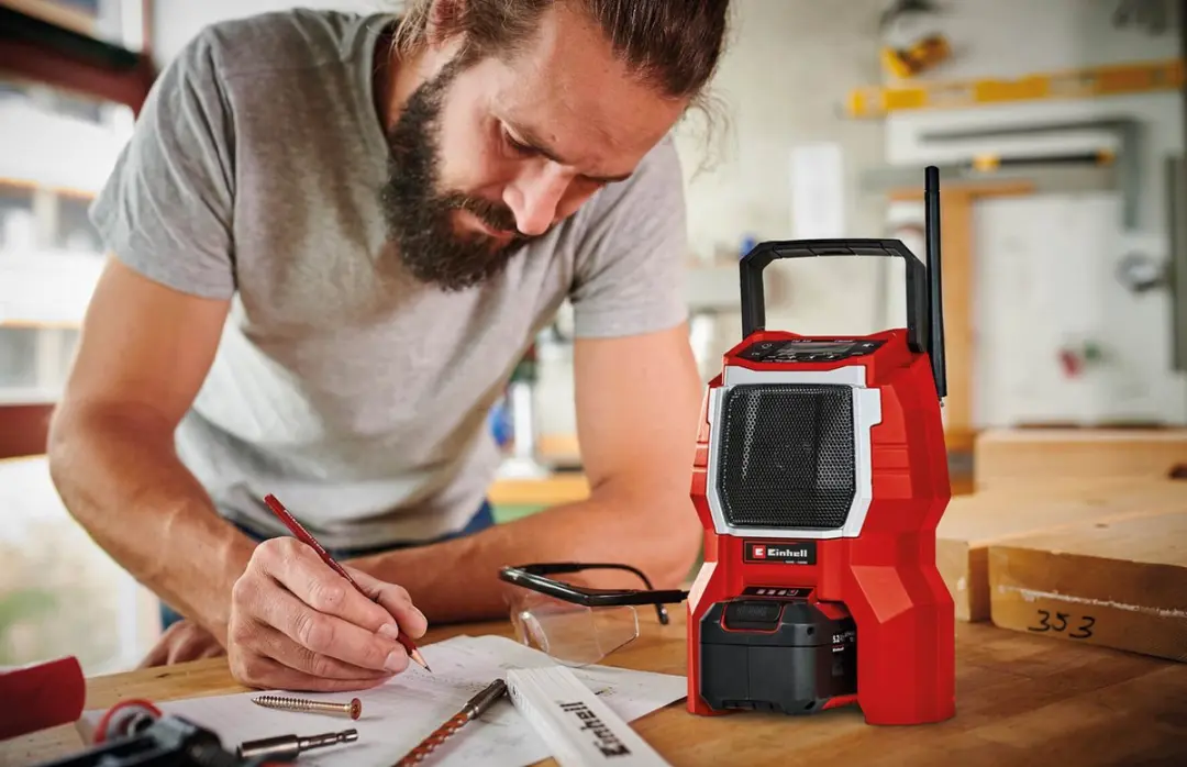 Einhell Accu Radio TE-RA 18 Li BT Solo Power X-Change - 10W - Bluetooth - Rood/Zwart - afbeelding 6 van 6