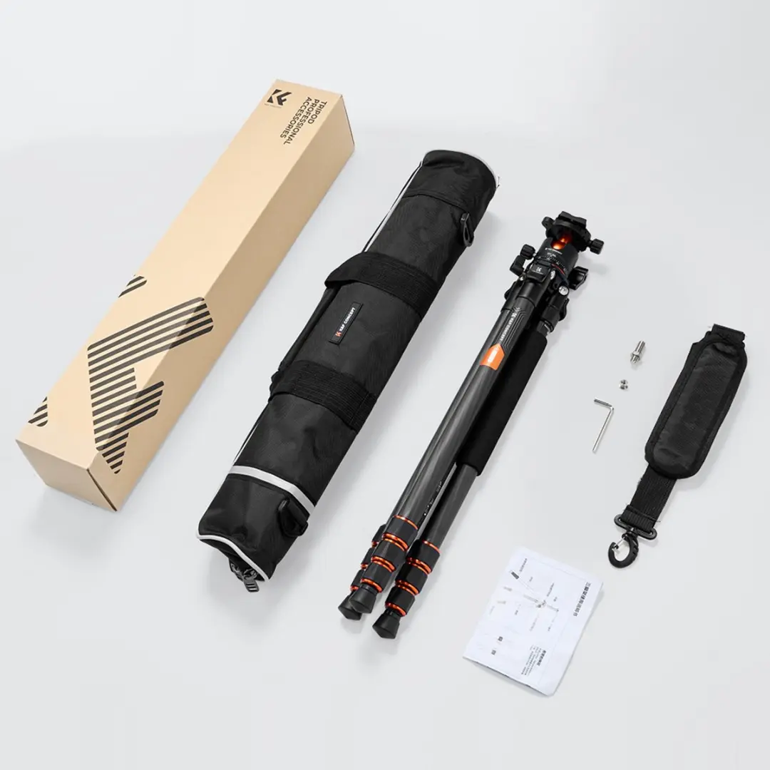 K&F Concept A254C4 BH-35L Carbon Statief - 4 Secties - Zwart