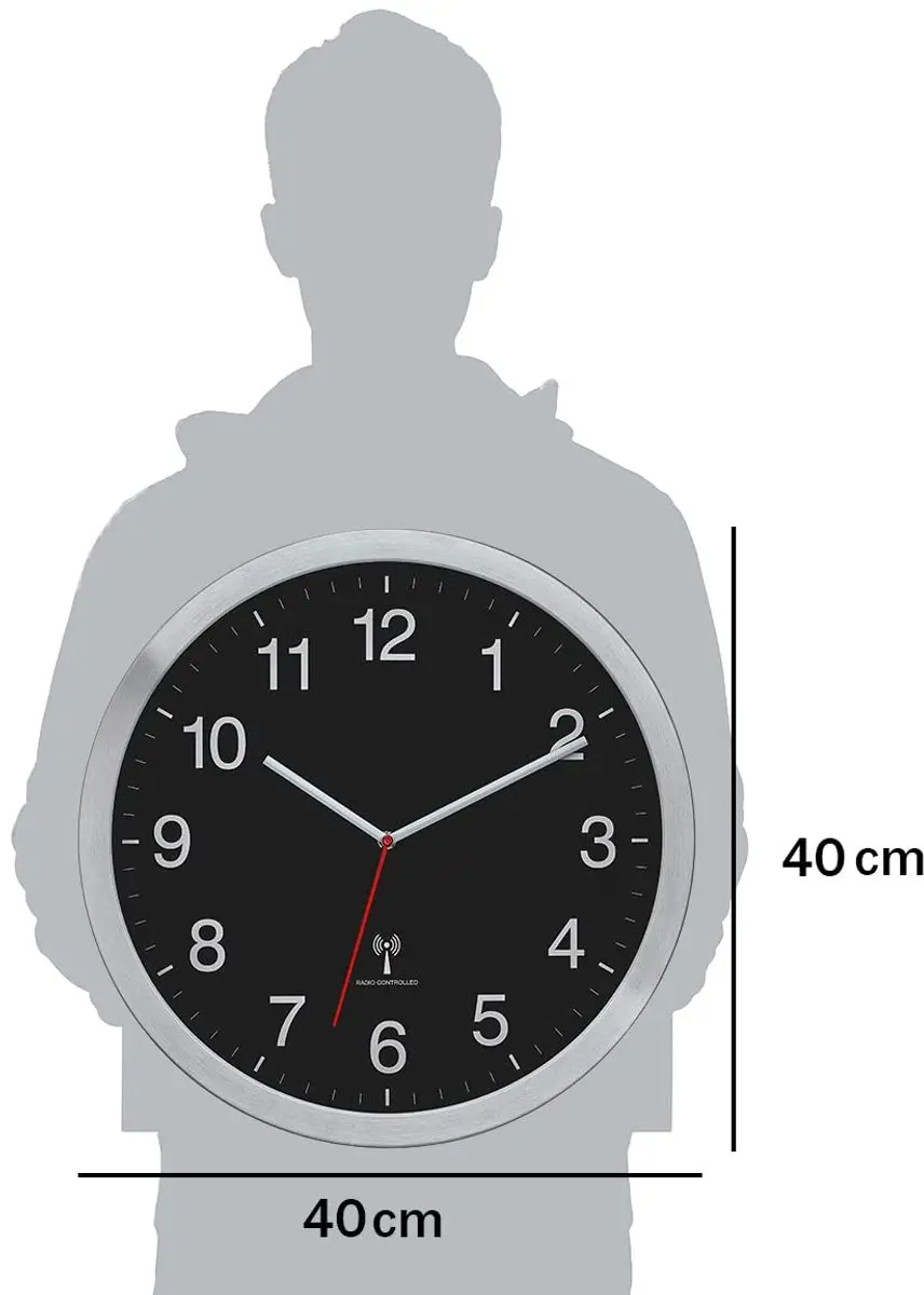 TFA Dostmann 60.3545.01 Wandklok - Zilver