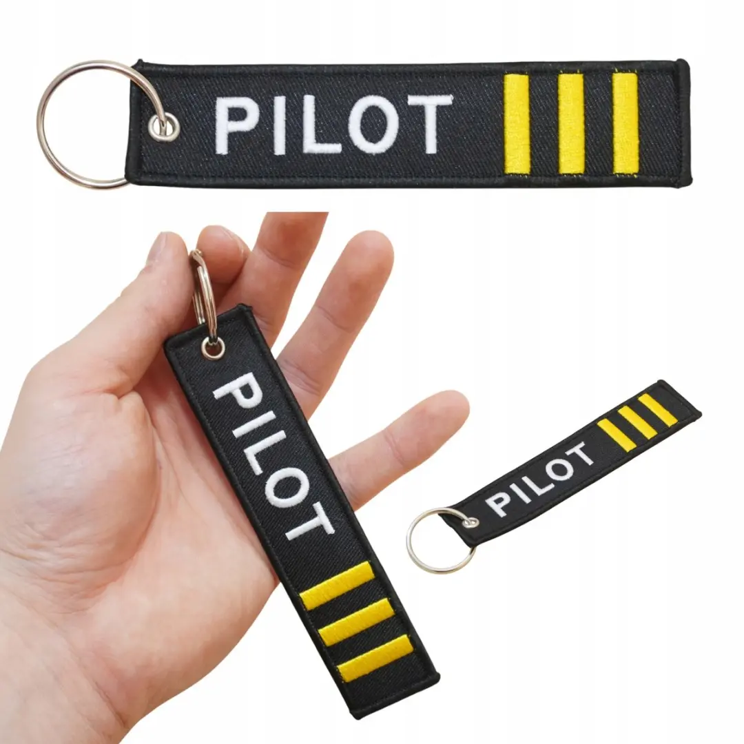 Pilot Sleutelhanger met Borduring