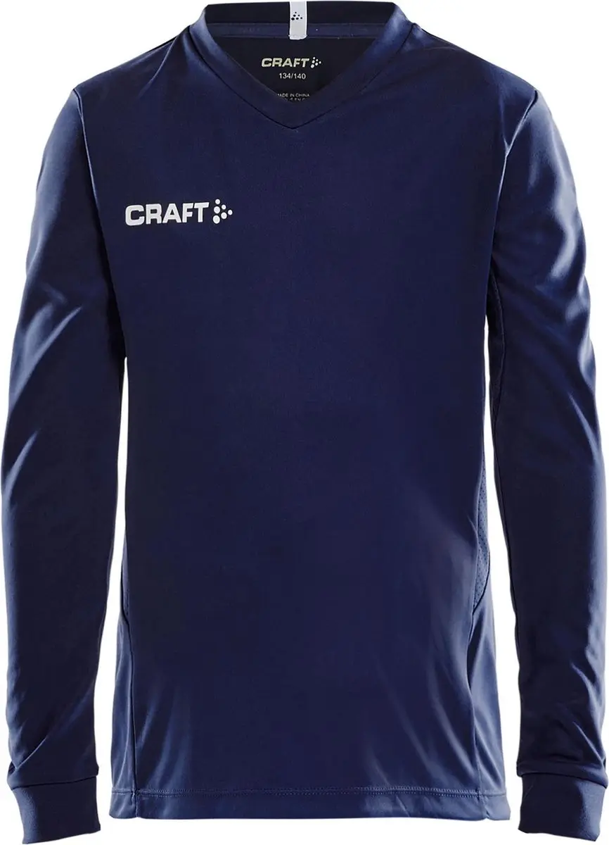 Craft Squad Jersey Solid LS Sportshirt Junior 134 - Blauw/Wit