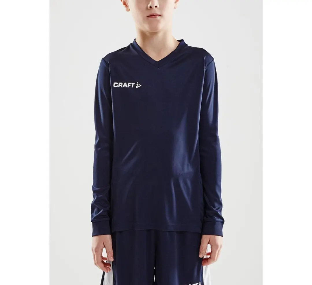 Craft Squad Jersey Solid LS Sportshirt Junior 134 - Blauw/Wit