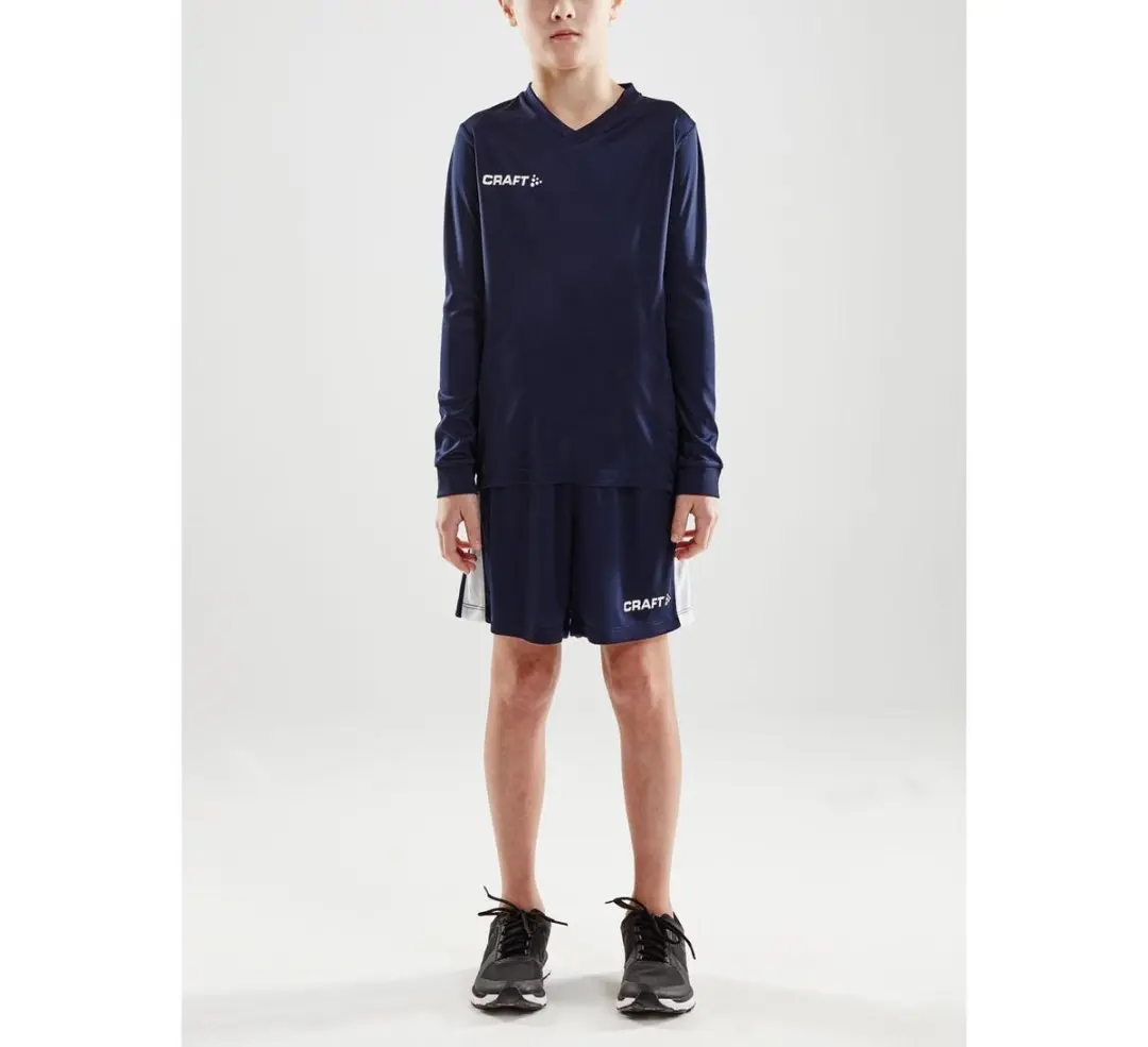 Craft Squad Jersey Solid LS Sportshirt Junior 134 - Blauw/Wit