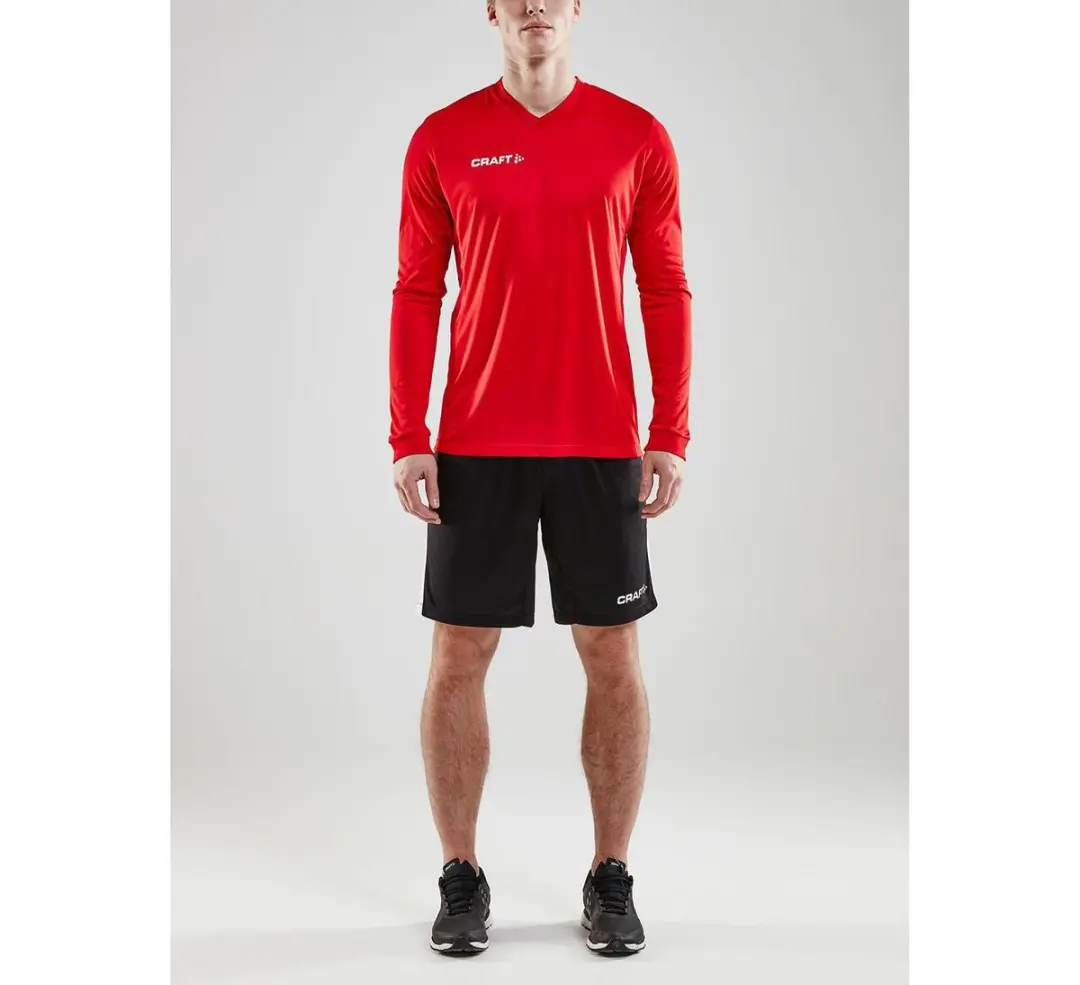 Craft Squad Jersey Solid LS Sportshirt Heren - M - Rood/Wit