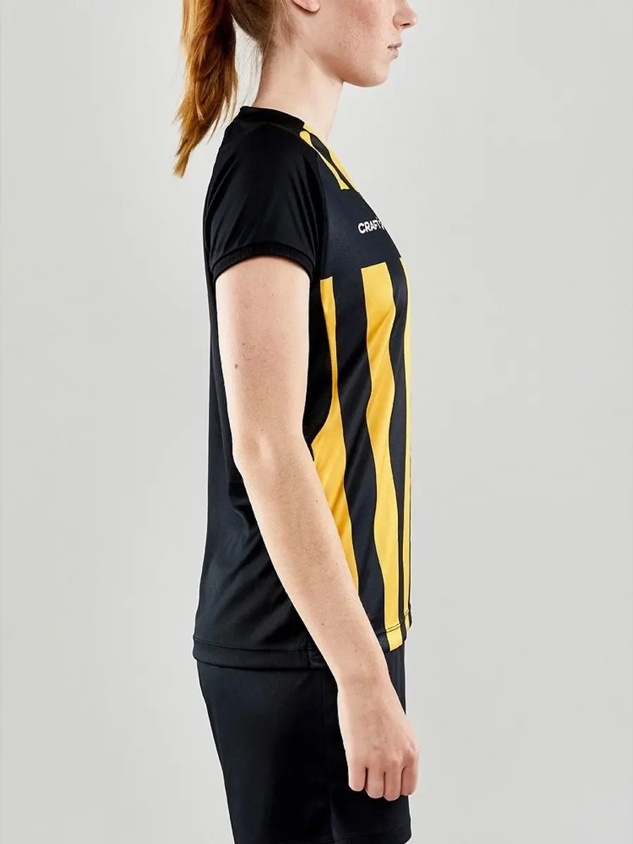 Craft Progress 2.0 Stripe Shirt Dames - Geel/Zwart XXL