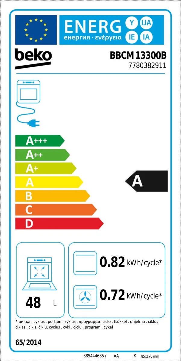 Beko BBCM13300B Inbouwoven 48L - Zwart