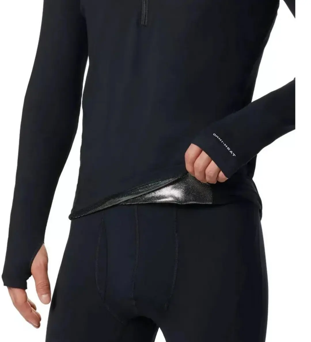 Columbia Men’s Long Sleeve T-Shirt Midweight Stretch - L - Black