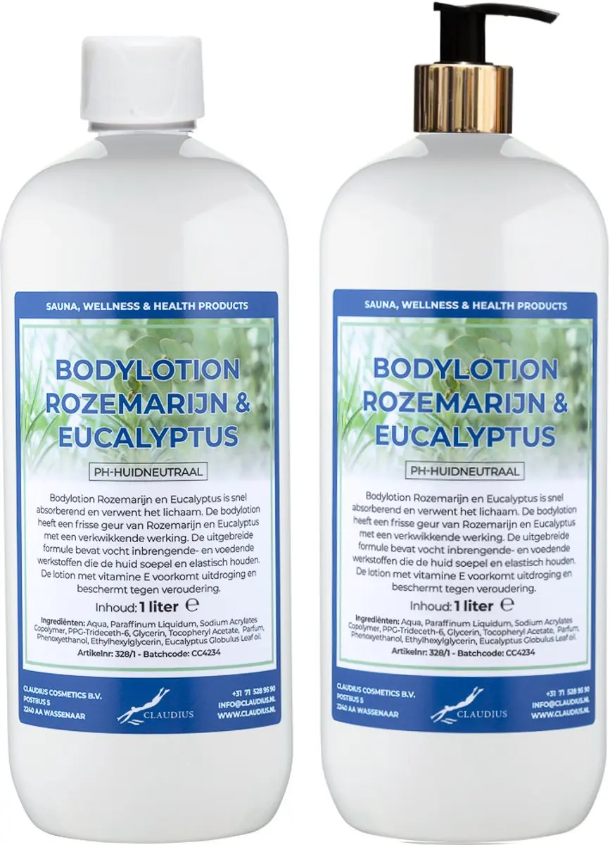 Splashbox Cosmetics Bodylotion Rozemarijn & Eucalyptus 2 Liter - 2 Stuks