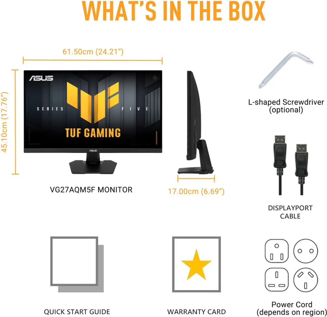 ASUS TUF Gaming VG27AQM5F Monitor - 27" QHD 320Hz