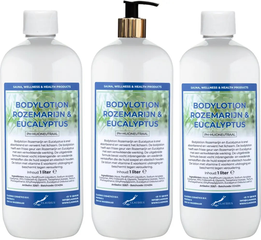 Splashbox Cosmetics Rozemarijn & Eucalyptus Bodylotion 3L - 3 Stuks