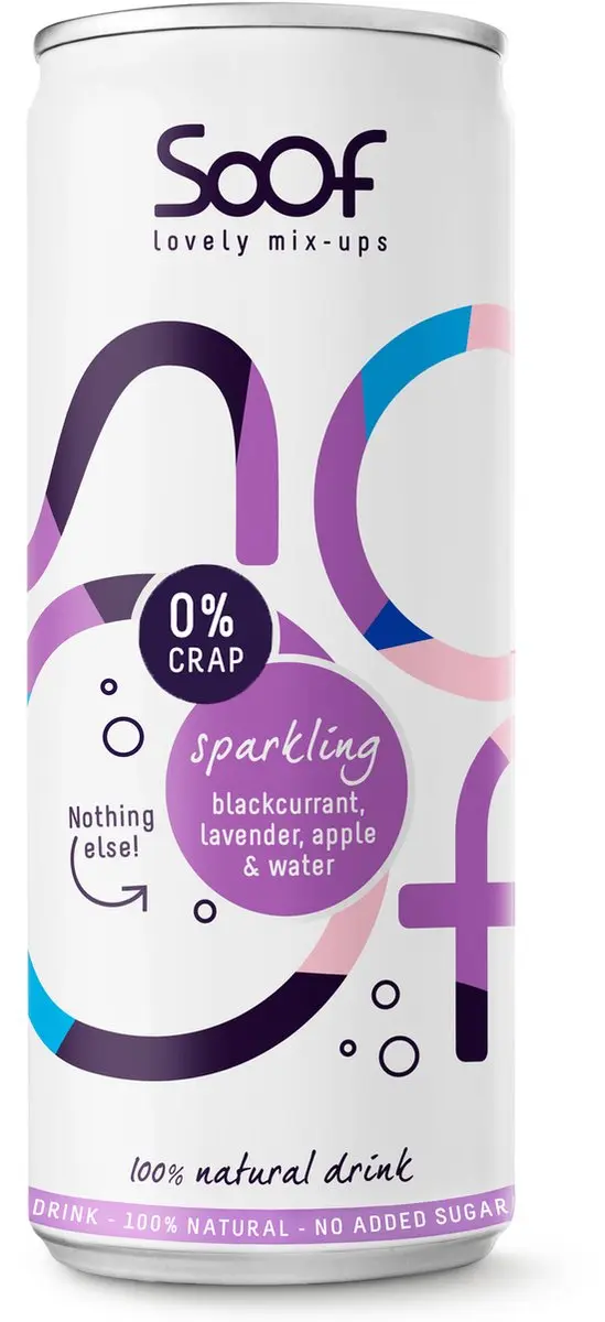 Soof Drink Sparkling Zwarte Bes, Lavendel & Appel 250ml