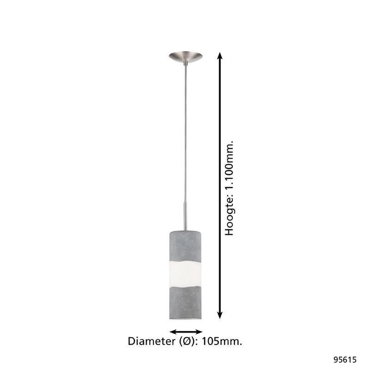 Eglo Lagonia Hanglamp 1 Licht - Nikkel-Mat - 10,5 cm - afbeelding 3 van 3