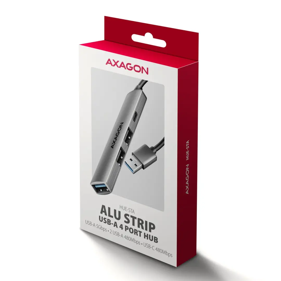 Axagon HUE-STA USB-hub 4 Poorten - Grijs