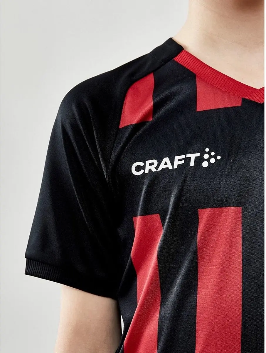 Craft Progress 2.0 Stripe Shirt Kinderen - 146/152 - Zwart/Rood