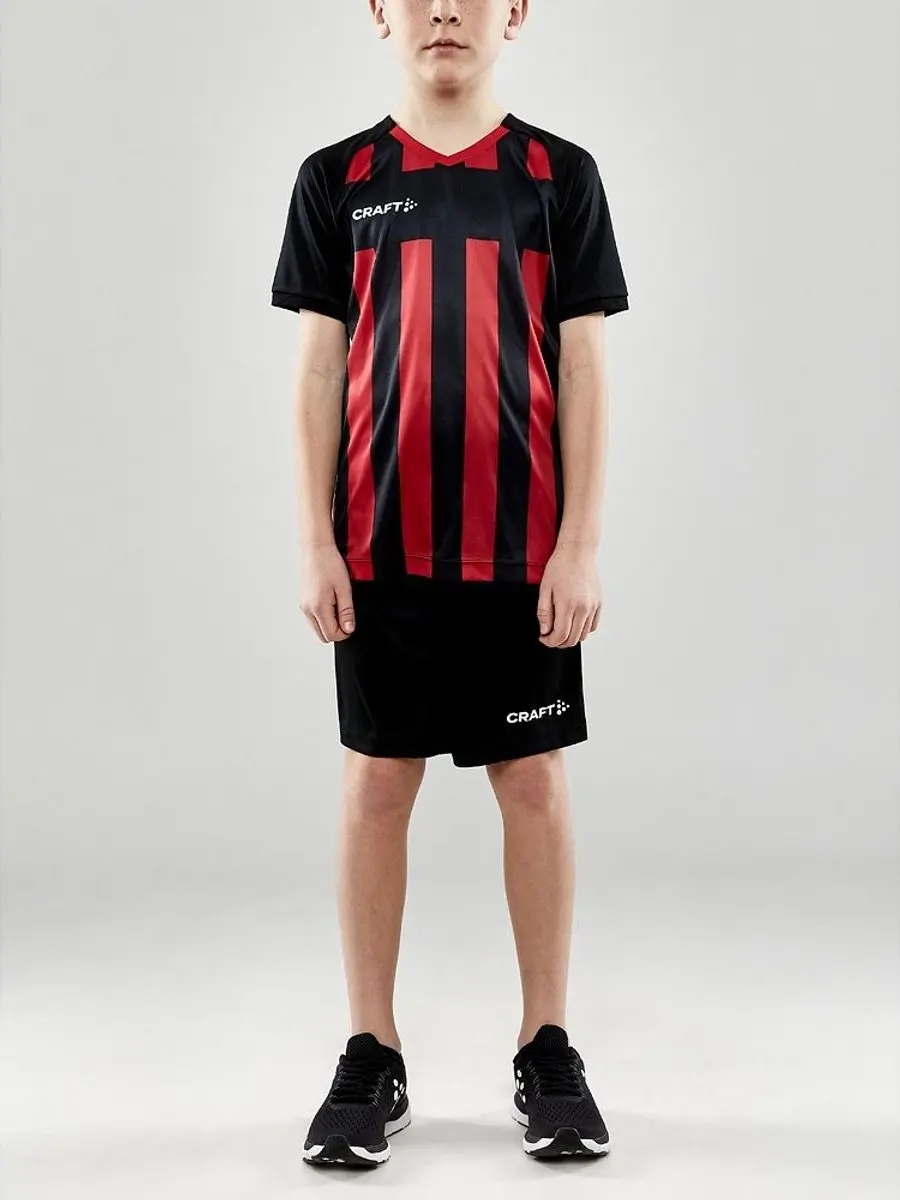 Craft Progress 2.0 Stripe Shirt Kinderen - 146/152 - Zwart/Rood