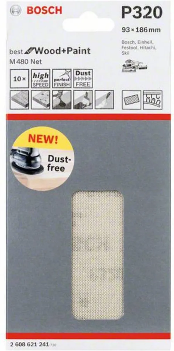 Bosch Oscillerend Schuurpapier 2608621241 - Korrel 320 - 10 Stuks