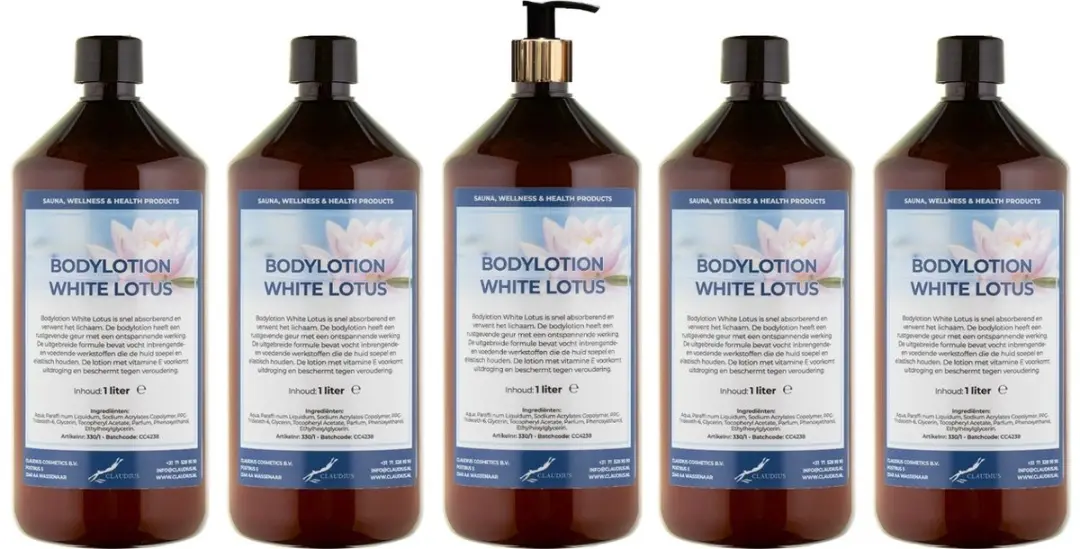 Splashbox Cosmetics Bodylotion White Lotus 1L - 5 Stuks