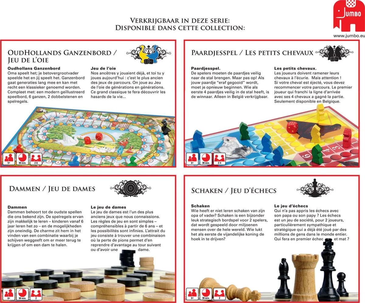 Jumbo Ganzenbord Bordspel NL/FR - 6 Spelers