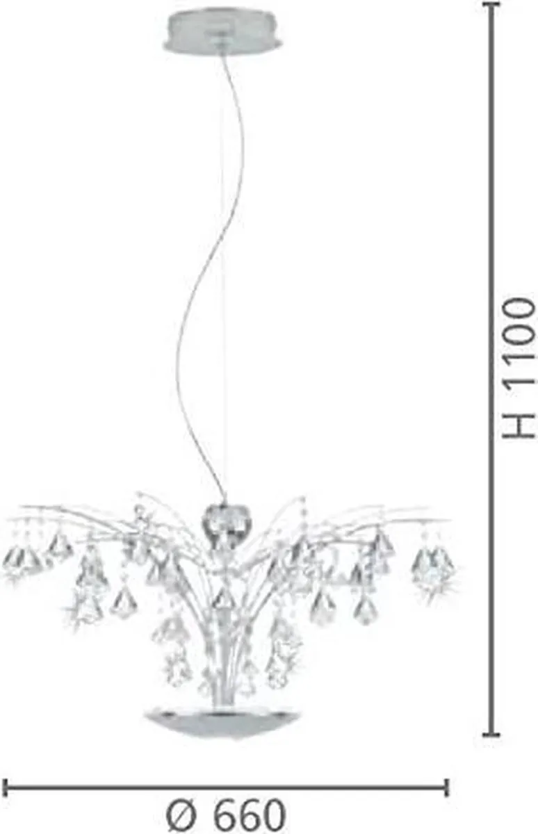 Eglo Miramas LED Kroonluchter 2x6W - 4000K - Transparant/Wit